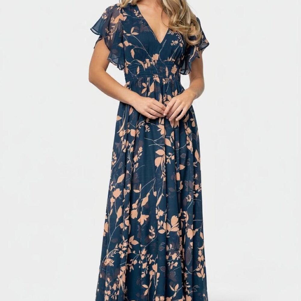 NWT Baltic Born Lynlee Metallic Botanical Maxi Special Occassion Dress Size 1XL